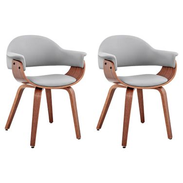 Adalyn Dining Room Accent Chair Set of 2 In Gray and Walnut