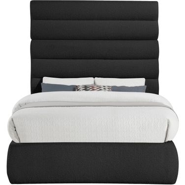 Adam Boucle Fabric Full Bed In Black