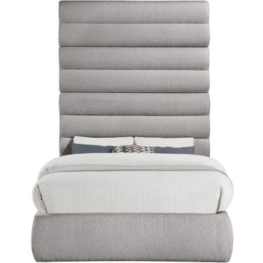 Adam Boucle Fabric Full Bed In Taupe