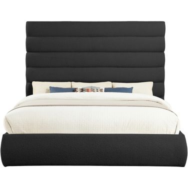 Adam Boucle Fabric King Bed In Black