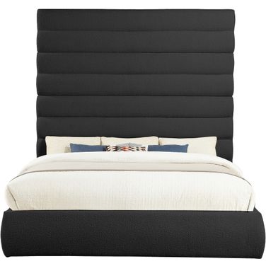 Adam Boucle Fabric King Bed In Black