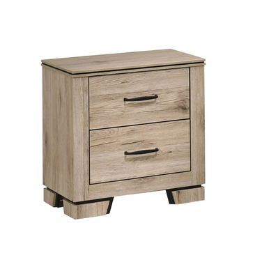 Adamelia 2 Drawer Nightstand with USB in Light Oak