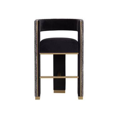 Adamina Barstool In Abbington Black and Hobbes Night
