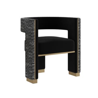 Adamina Dining Armchair In Abbington Black and Hobbes Night