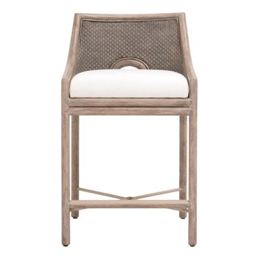 Woven Adamo Counter Stool In French Gray
