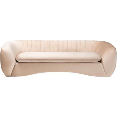 Adanna Luxe Velvet Fabric Sofa In Beige