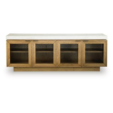 Adanworth Accent Cabinet In Light Brown and Gray