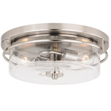 Addison 15 Inch Flush Mount Ceiling Light In Satin Nickel