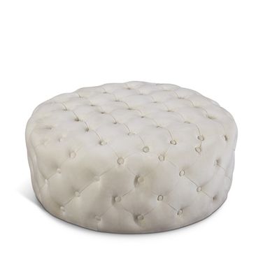 Addison Velvet Ottoman/Bench In Cream