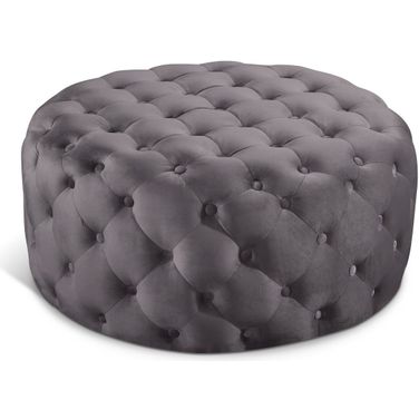Addison Velvet Ottoman/Bench In Grey