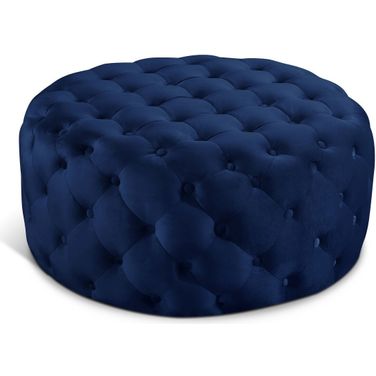 Addison Velvet Ottoman/Bench In Navy