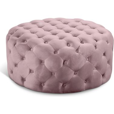 Addison Velvet Ottoman/Bench In Pink