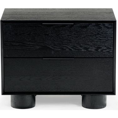 Addyson Wood 2 Drawer Nightstand In Black