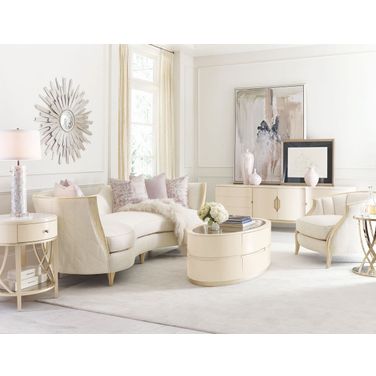 Adela Washed Alabaster And Blush Taupe Oval Occasional Table Set