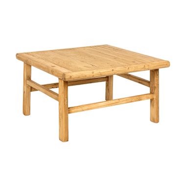 Adelaide Square Reclaimed Elm Wood Coffee Table In Natural
