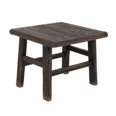 Adelaide Square Reclaimed Elm Wood End Table In Black