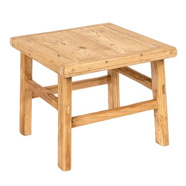 Adelaide Square Reclaimed Elm Wood End Table In Natural