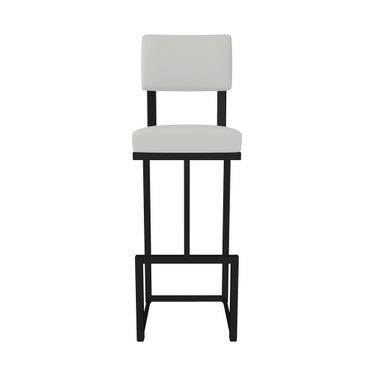 Adele 26 Inch Counter Height Stool In Sable Onyx and Vail Pure White