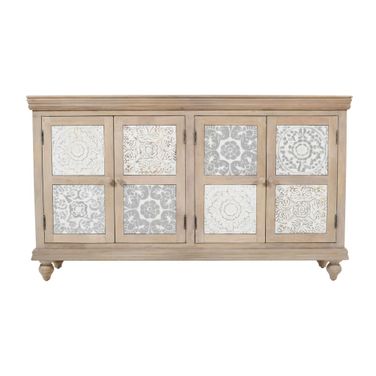 Adele 71 Inch Hand Carved 4 Door Sideboard Cabinet In Sand