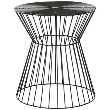 Adele Iron Wire Stool in Black