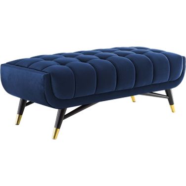 Adept 47.5 Inch Performance Velvet Bench In Midnight Blue