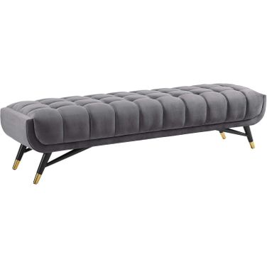 Adept Gray Performance Velvet Bench EEI-3061-GRY
