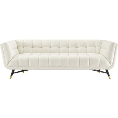 Adept Ivory Performance Velvet Sofa