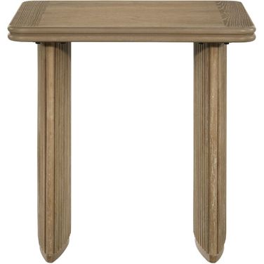 Adina Square Wood Side End Table In Distressed Light Brown