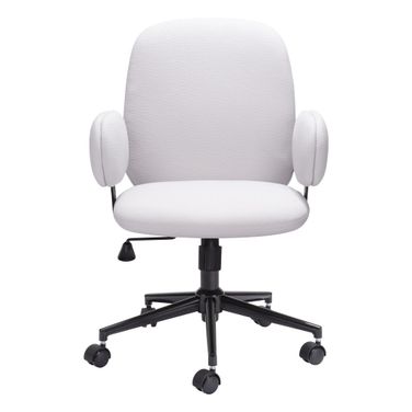 Adjustable Height Swivel Rolling Office Chair In Black and Beige