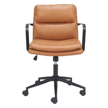 Adjustable Height Swivel Rolling Office Chair In Black and Brown
