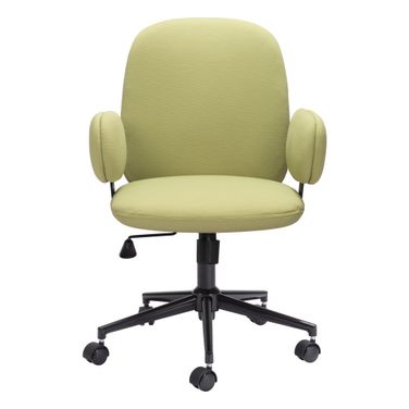 Adjustable Height Swivel Rolling Office Chair In Black and Green