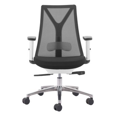 Adjustable Height Swivel Rolling Office Chair In Black Silver and White