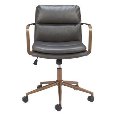 Adjustable Height Swivel Rolling Office Chair In Bronze and Dark Grey
