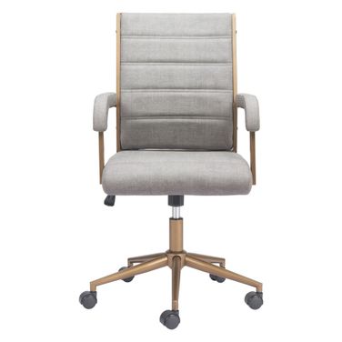 Adjustable Height Swivel Rolling Office Chair In Bronze and Grey