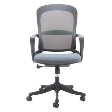 Adjustable Height Swivel Rolling Office Chair In Gray and Black