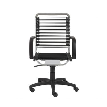 Adjustable Swivel Bungee Rolling Office Chair In Silver and Black