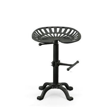Adjustable Tractor Seat Barstool In Black