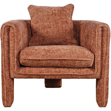 Adley Upholstered Accent Armchair with Pillow In Garnet