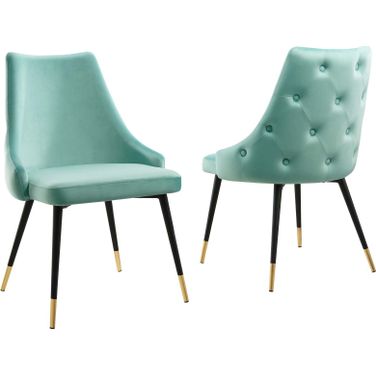 Adorn Dining Side Chair Performance Velvet Set of 2 In Mint