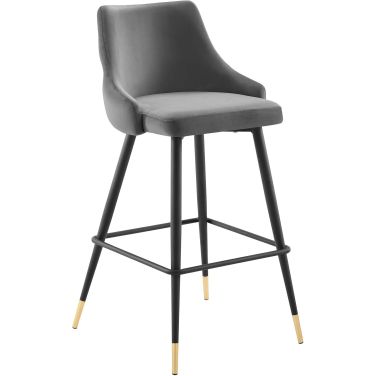 Adorn Performance Velvet Bar Stool In Gray
