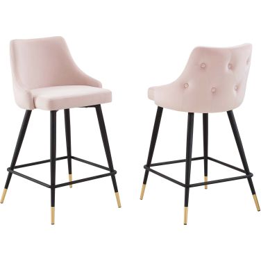 Adorn Performance Velvet Counter Stool Set of 2 In Pink