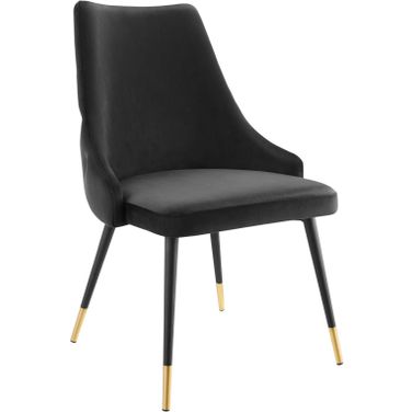 Adorn Tufted Performance Velvet Dining Side Chair In Black