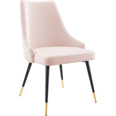 Adorn Tufted Performance Velvet Dining Side Chair In Pink