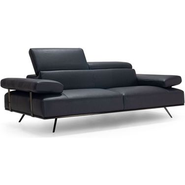 Adrian Anthercite Dandy Leather Loveseat