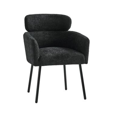 Adrian Boucle Dining Chair In Black