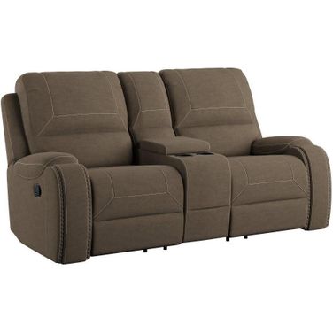 Adrian Reclining Glider Console Loveseat In Walnut Brown