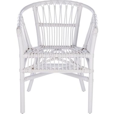 Adriana Rattan Accent Chair Set of 2 in White