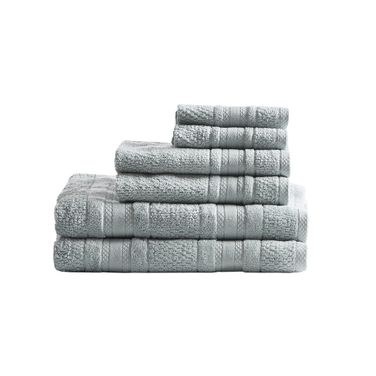 Adrien Super Soft Cotton Quick Dry Bath Towel 6 Piece Set In Silver