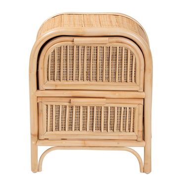 Adrika Rattan 2-Drawer Nightstand In Natural