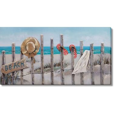 Adventurous Coastal Essentials at the Shore Canvas Wall Art In Multi